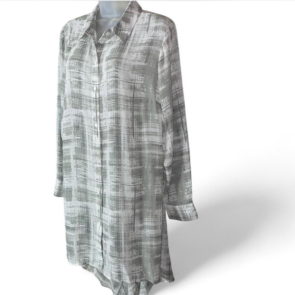 Lisa Rinna Collection Sheer Long Duster Tunic Top - Picture 7 of 11